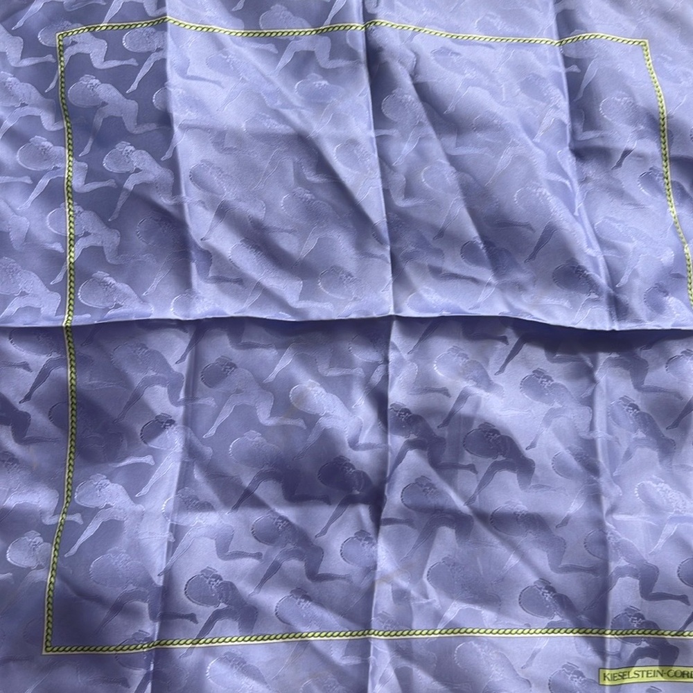 Kieselstein-Cord Women Gavrovche Print Silk Square Scarf Size 17” X 17” Lavender